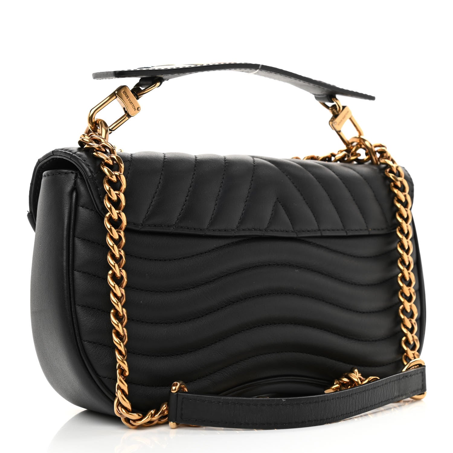 Louis Vuitton Calfskin New Wave Chain MM Black 3 of 10
