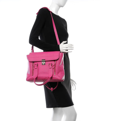 3.1 Phillip Lim 3.1 Textured Calfskin Medium Pashli Satchel Fuchsia 2 of 8