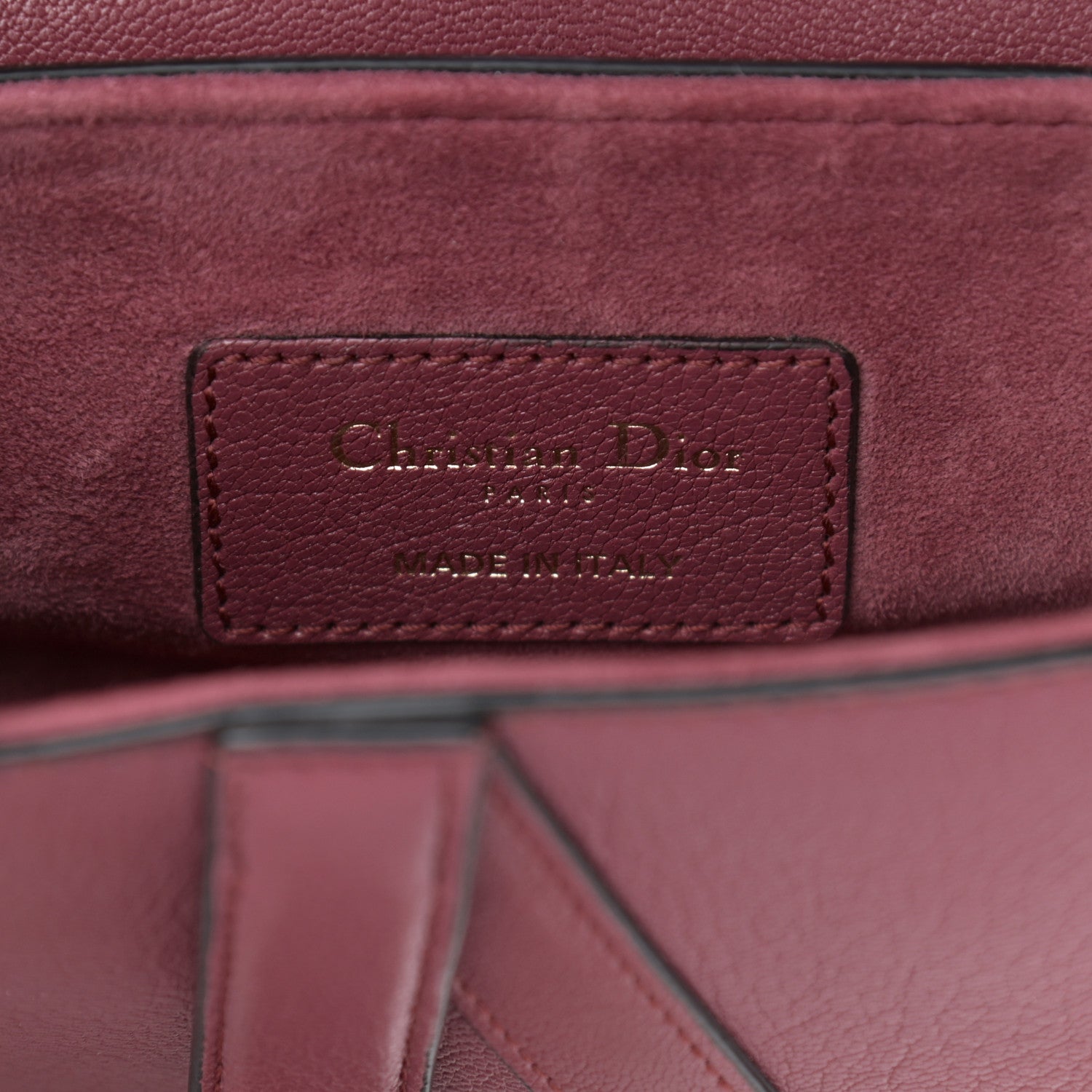Christian Dior Grained Calfskin Mini Saddle Bag Burgundy 6 of 9