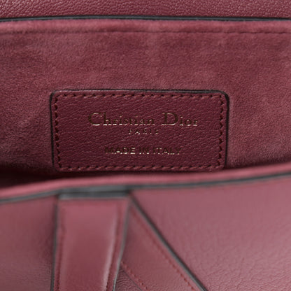 Christian Dior Grained Calfskin Mini Saddle Bag Burgundy 6 of 9
