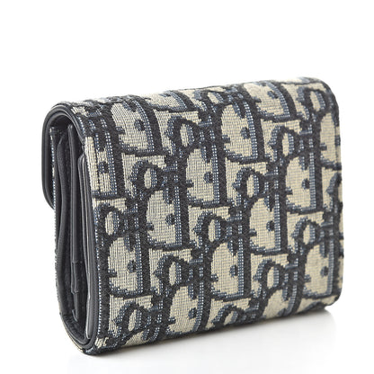 Christian Dior Oblique Saddle Card Holder Blue 3 of 8