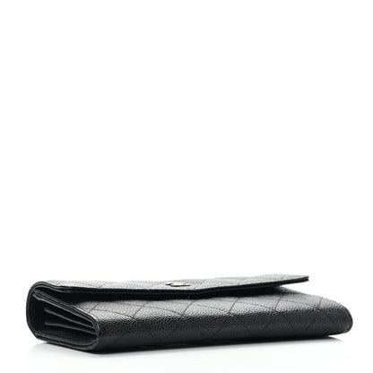 Chanel Caviar Quilted Large Gusset Flap Wallet Black 4 of 8