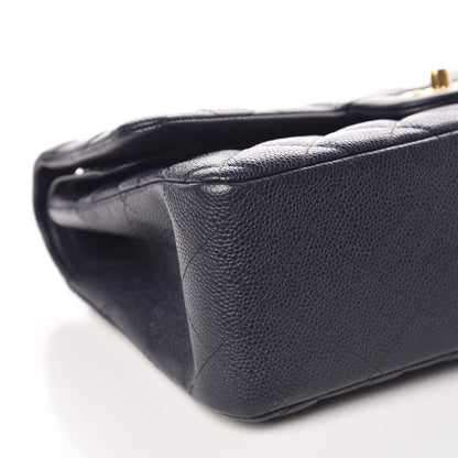 Chanel Caviar Quilted Jumbo Double Flap Navy 8 of 9