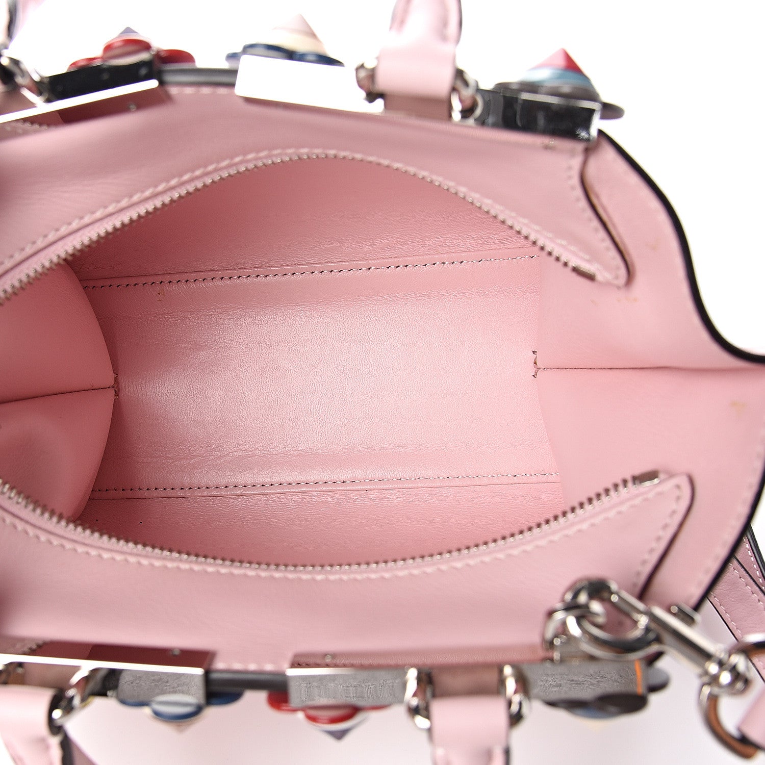 Fendi Vitello Dolce Plexiglass Flowerland Studded Mini 3Jours Tote Peonia Multicolor 4 of 10