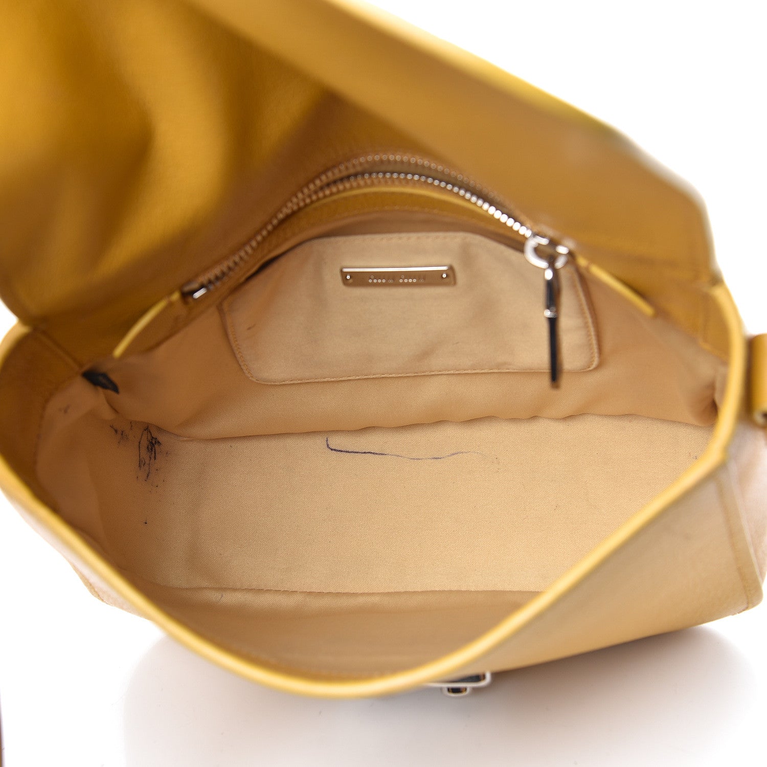 Miu Miu Goatskin Madras Shoulder Bag Yellow 5 of 18