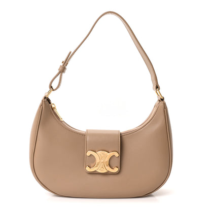 Celine Smooth Calfskin Medium Strap Ava Triomphe Shoulder Bag Smoked Brown 1 of 10