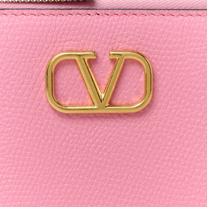 Valentino Garavani Grained Calfskin VLogo Coin Case Card Holder Pink 7 of 8