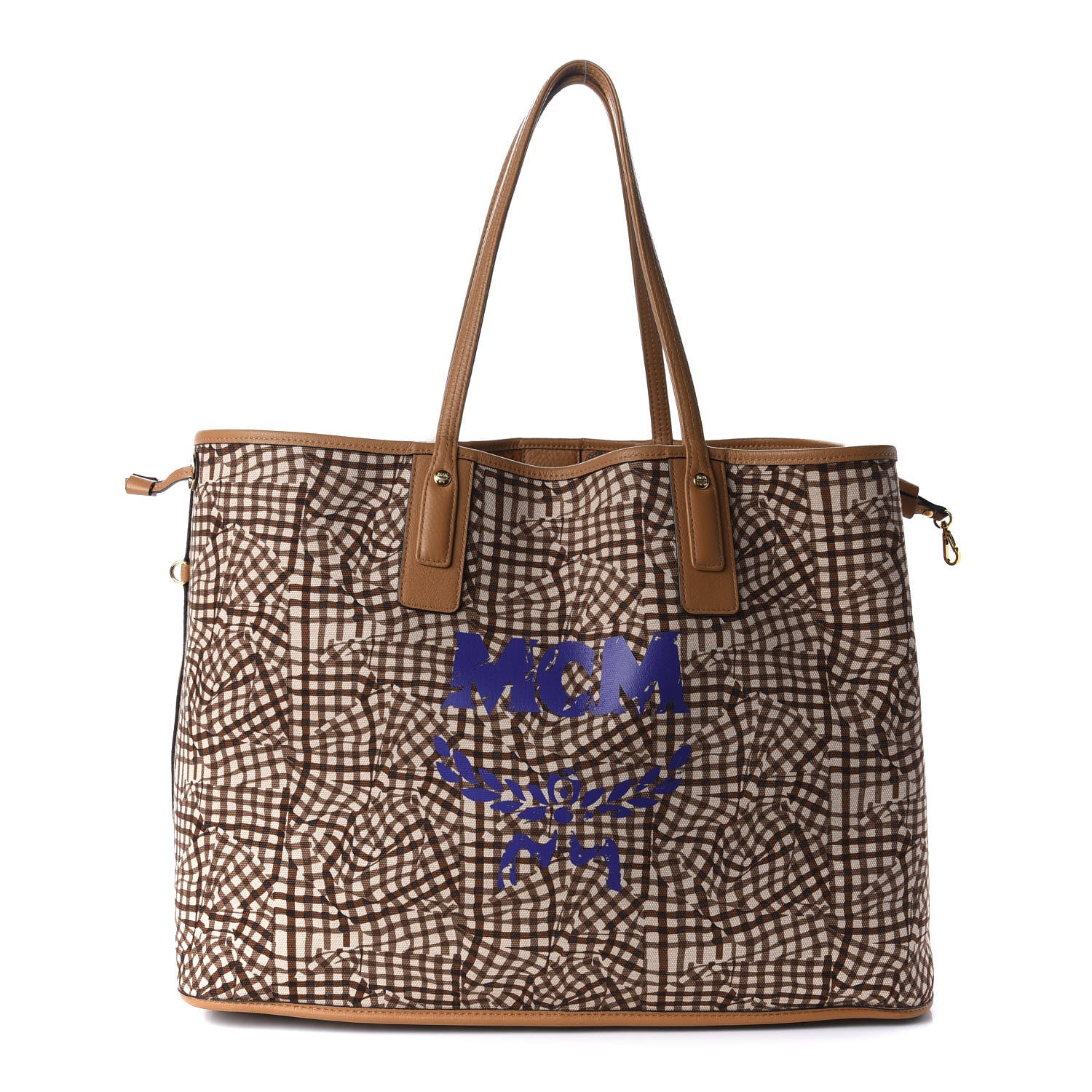 MCM Visetos Large Liz Reversible Shopper Tote Cognac 10 of 16