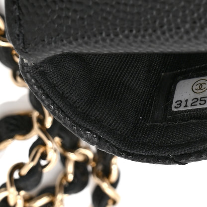 Chanel Caviar Quilted Mini Pearl On Top Coin Purse With Chain Black 8 of 11