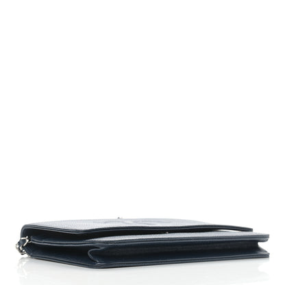 Chanel Caviar Timeless CC Wallet On Chain WOC Dark Blue 3 of 12