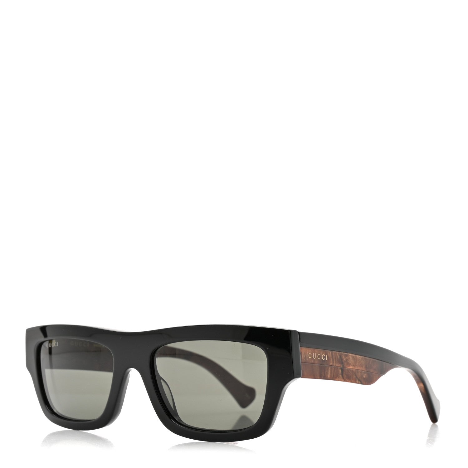 Gucci Acetate Rectangle Frame Web Sunglasses GG1301S Brown 1 of 8