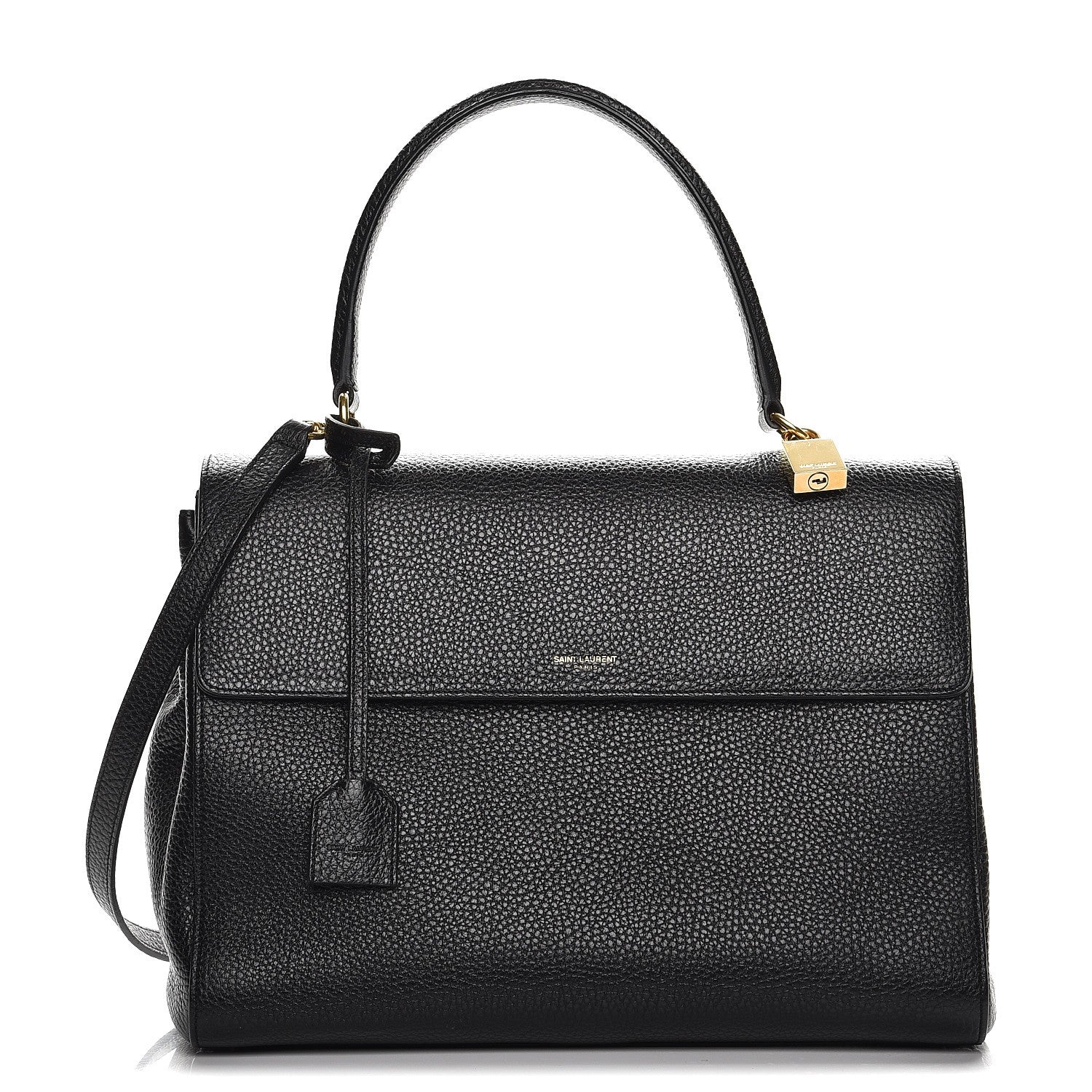 Saint Laurent Grained Calfskin Medium Moujik Top Handle Bag Black 1 of 8