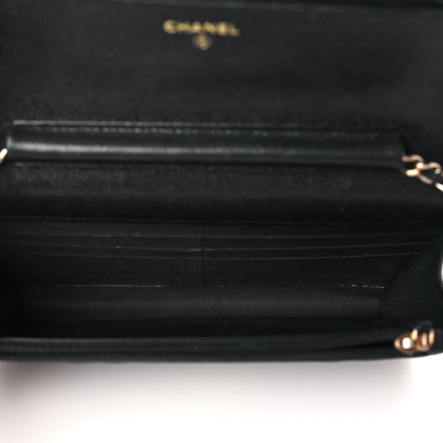 Caviar Quilted French New Wave Chain CC Wallet On Chain WOC Black