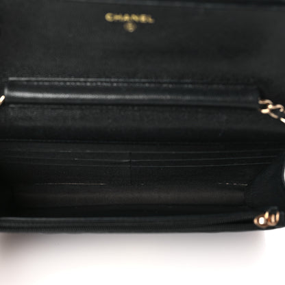 Chanel Caviar Quilted French New Wave Chain CC Wallet On Chain WOC Black 5 of 11