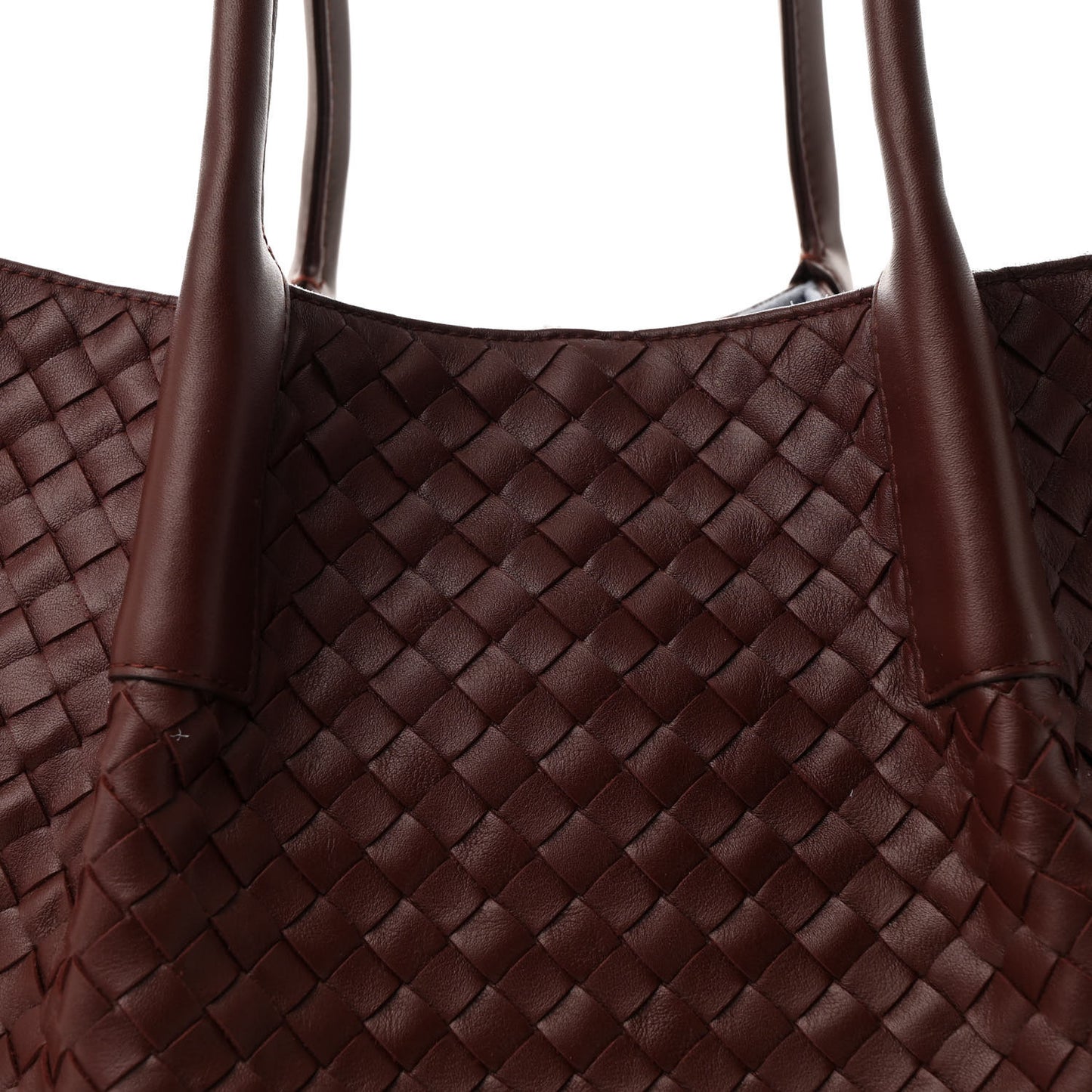 Calfskin Intrecciato Pinacoteca Reversible Tote Madder Brown Lunar