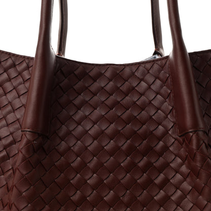 Bottega Veneta Calfskin Intrecciato Pinacoteca Reversible Tote Madder Brown Lunar 8 of 10