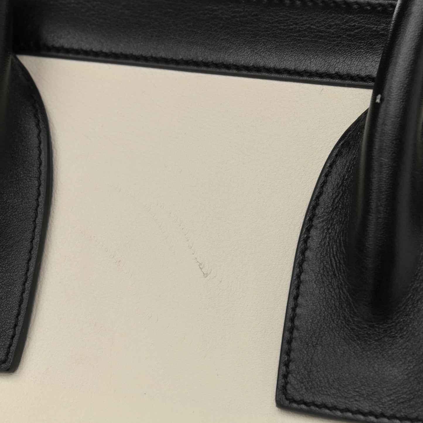Calfskin Bi-Color Small Sac De Jour White Black