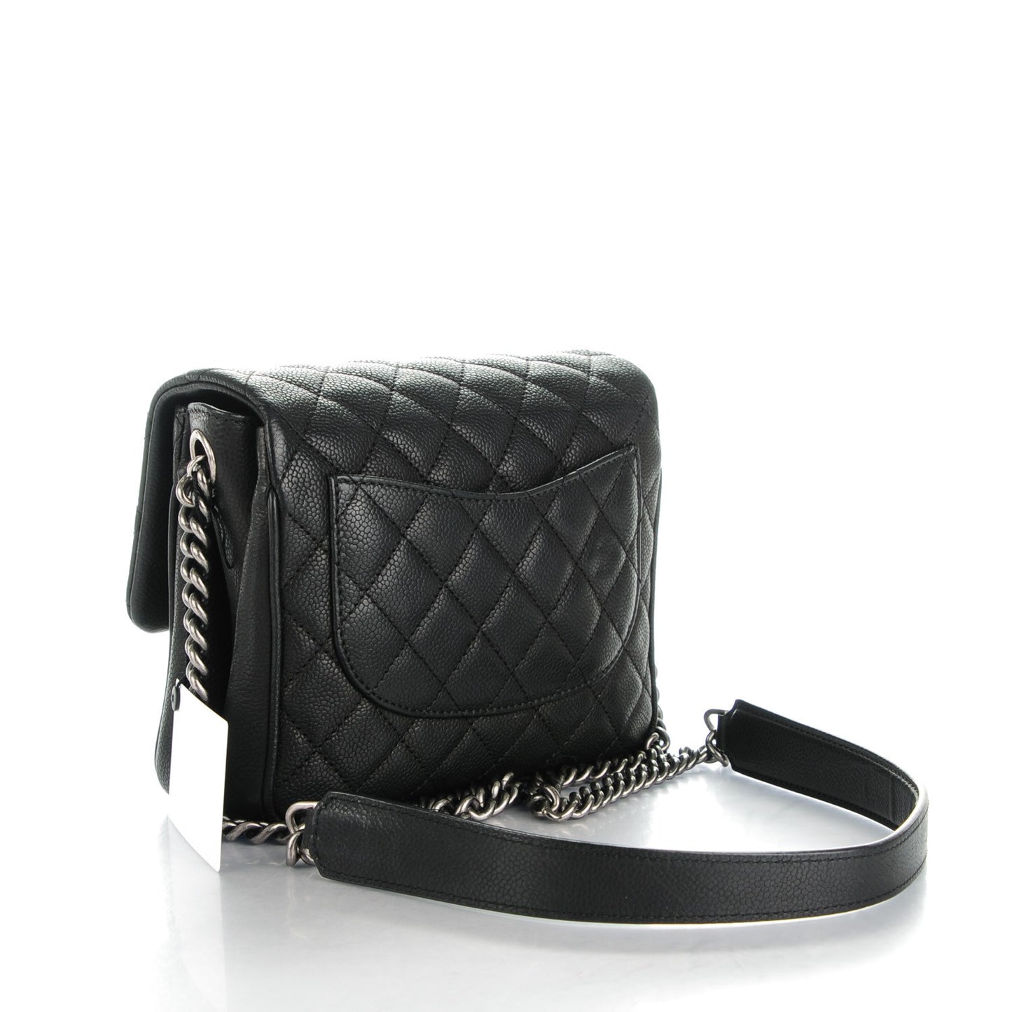 Caviar Quilted Small Rock In Rome Flap Black