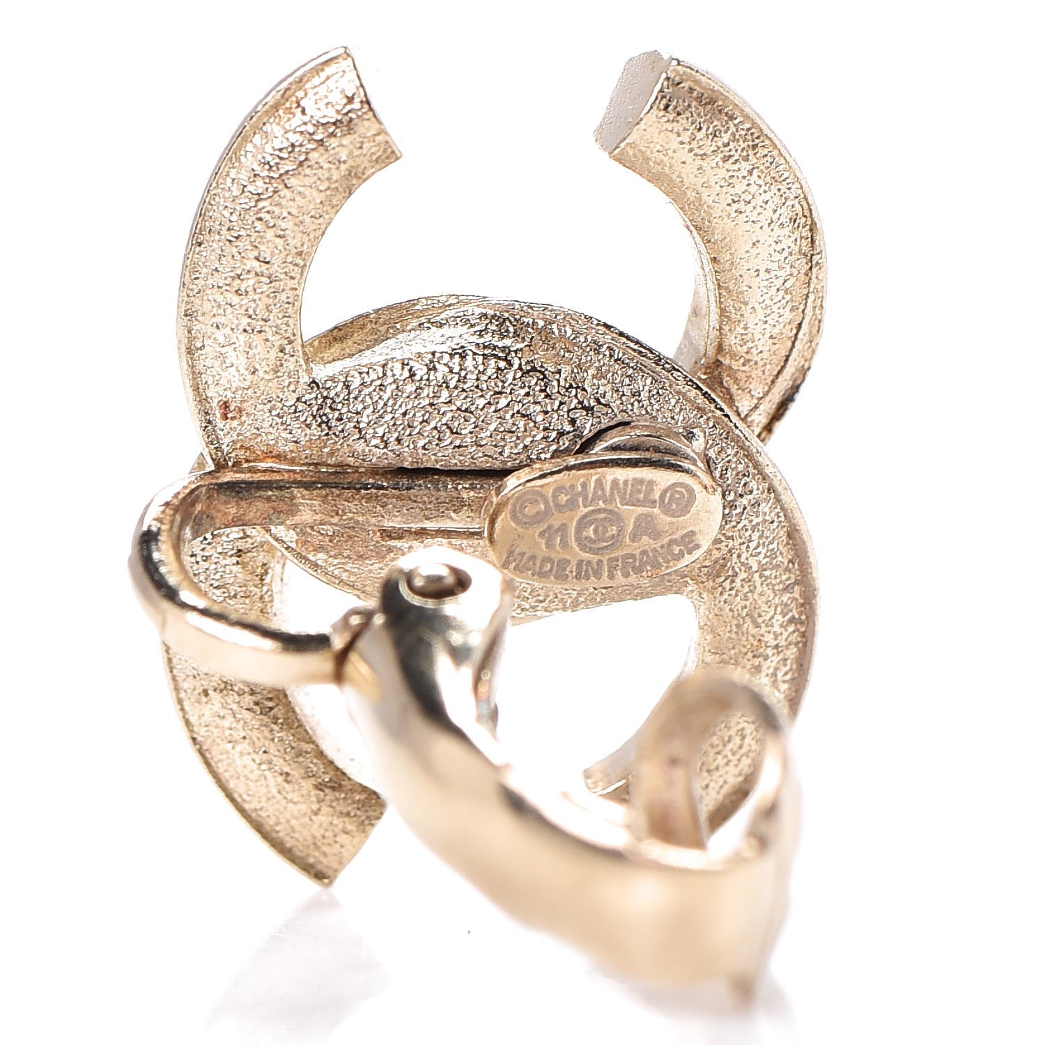 Chanel Crystal CC Clip On Earrings Gold 4 of 4