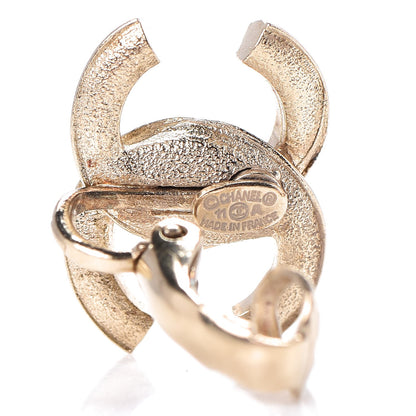 Chanel Crystal CC Clip On Earrings Gold 4 of 4