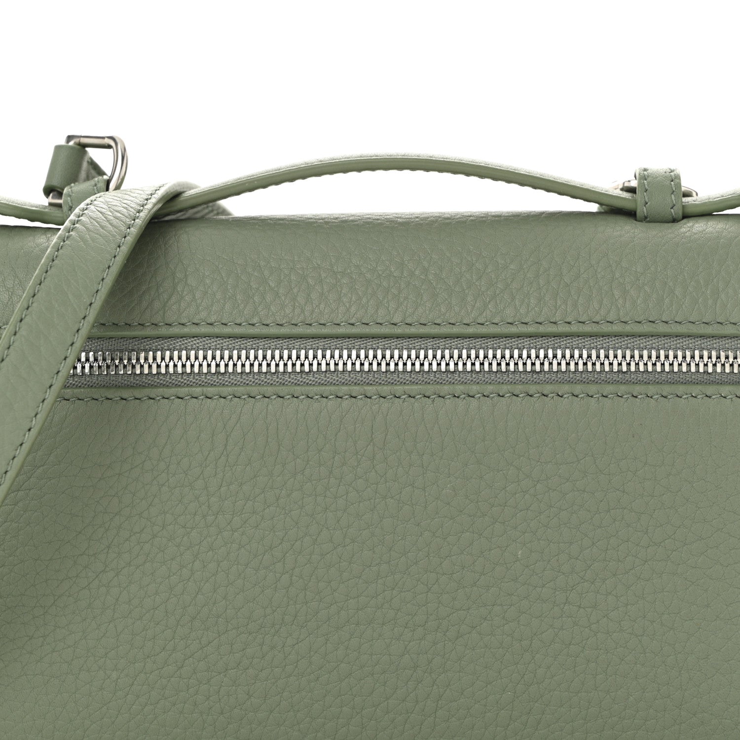 Loro Piana Grained Calfskin L19 Extra Pocket Pouch Sage Brush Leaves 7 of 9