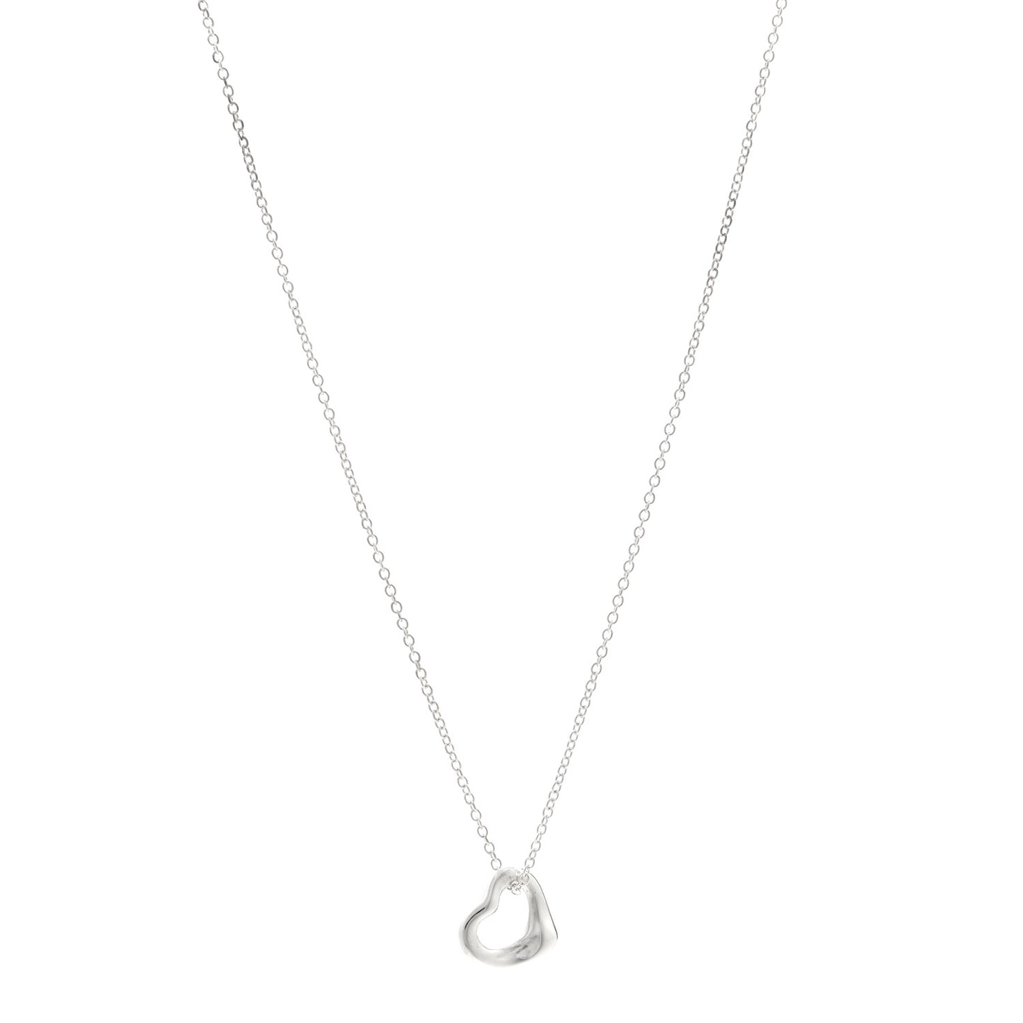 Sterling Silver Elsa Peretti 11mm Open Heart Pendant Necklace