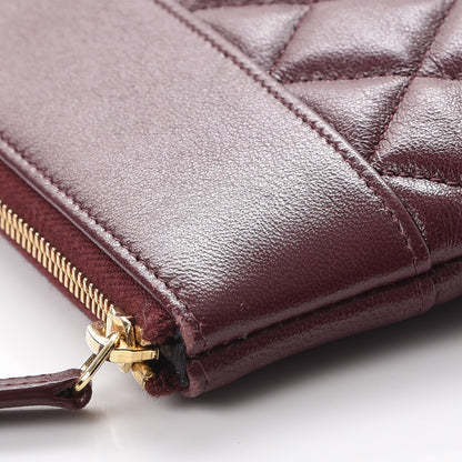 Chanel Sheepskin Quilted Large Vintage Mademoiselle Cosmetic Case Burgundy 8 of 12