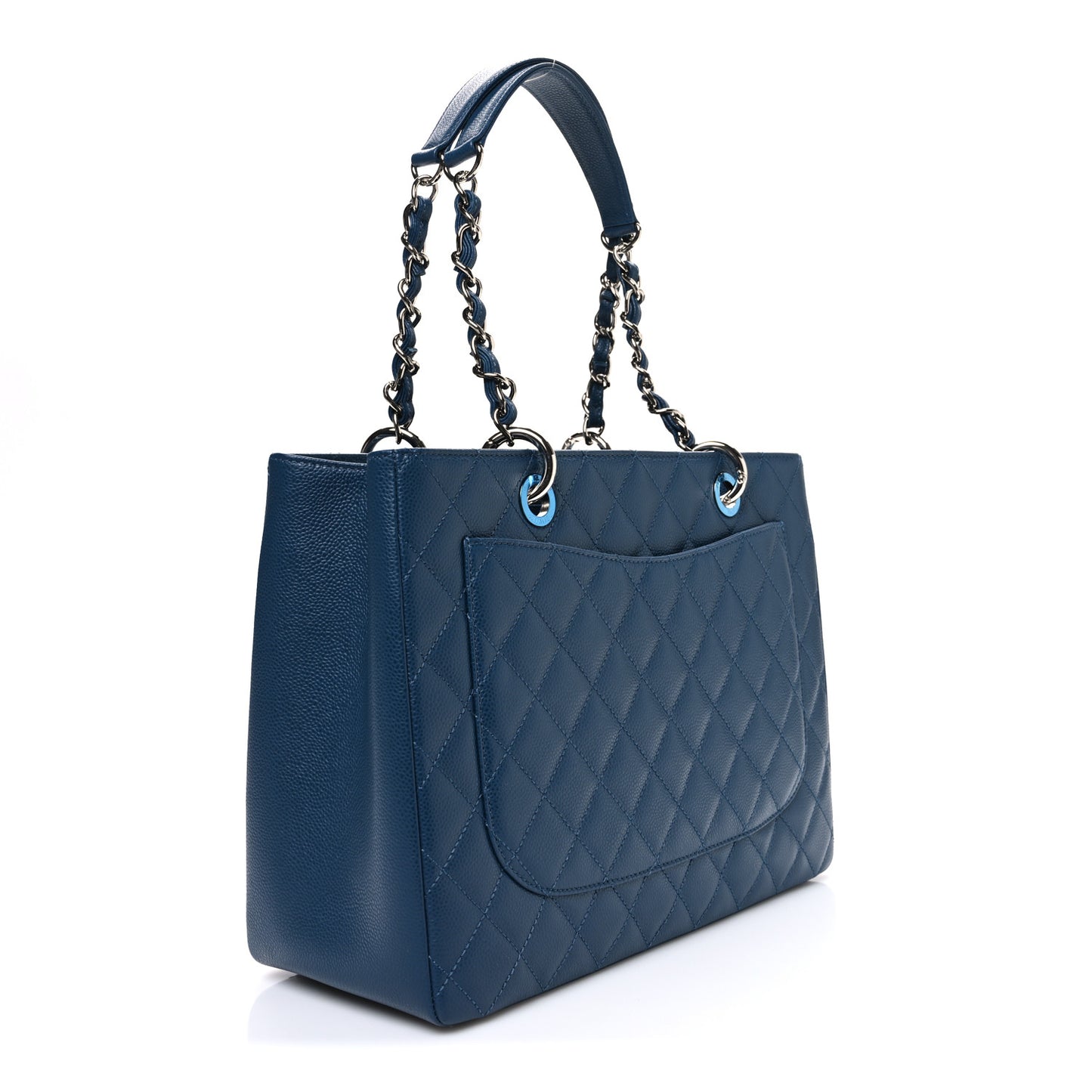 Caviar Quilted Grand Shopping Tote GST Dark Navy Blue