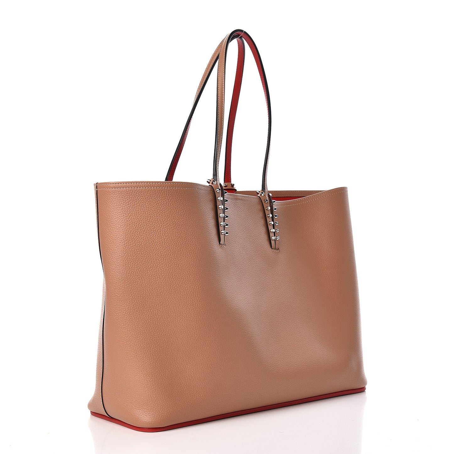 Calfskin Spikes East West Cabata Tote Nude