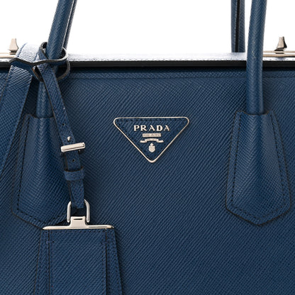 Prada Saffiano Cuir Twin Tote Bleuette 9 of 13