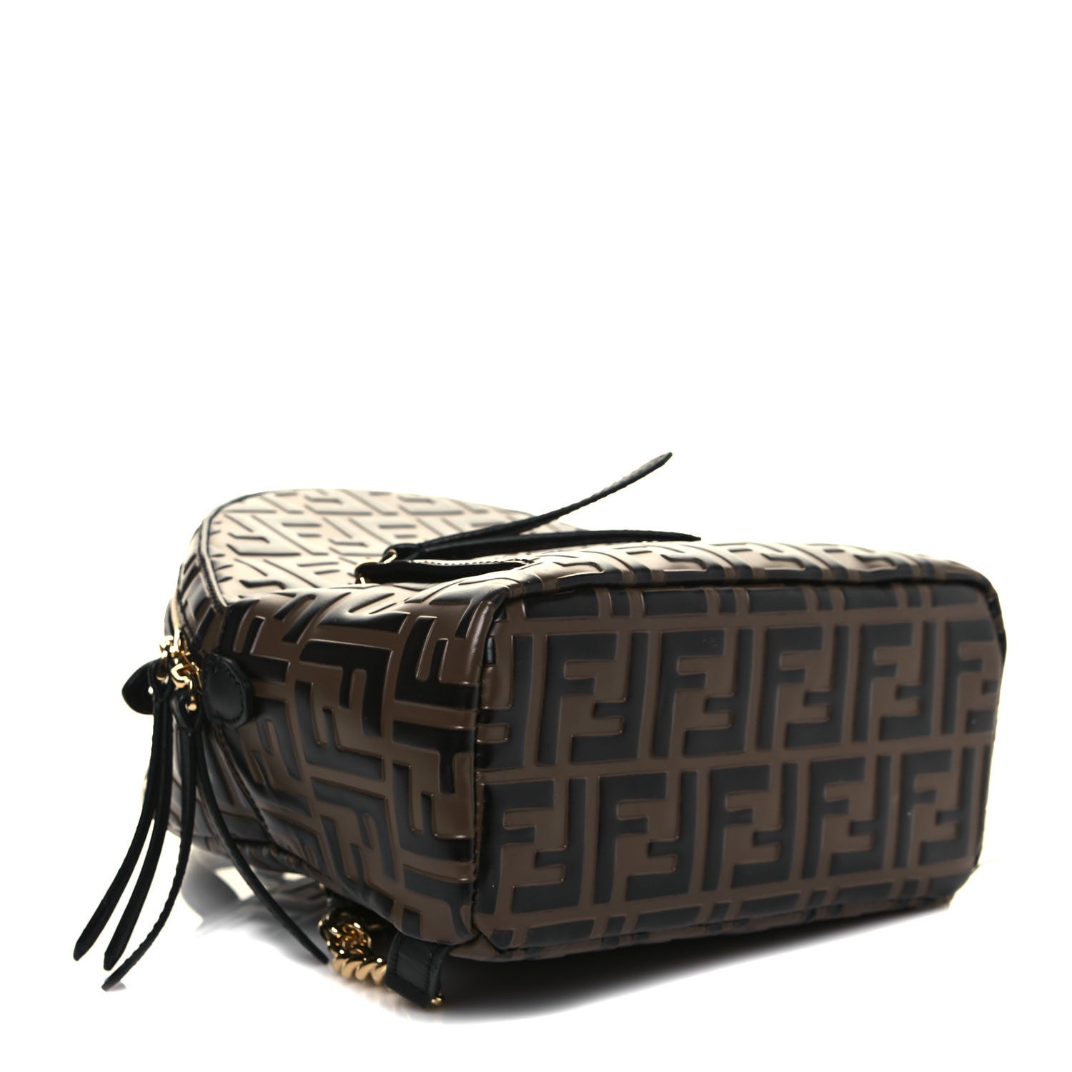Fendi Vitello Bi-Color FF 1974 Embossed Mini Backpack Maya Black 4 of 17