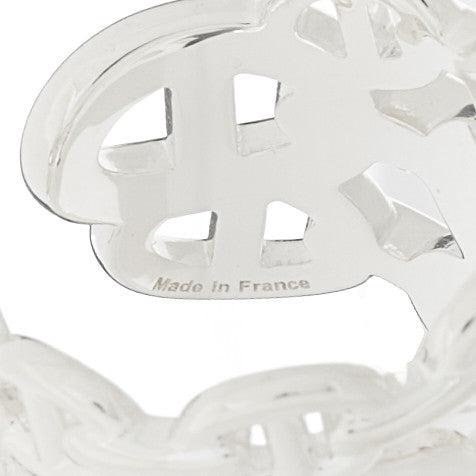Hermes Sterling Silver GM Chaine d'ncre Enchainee Band Ring 51 5.75 4 of 6