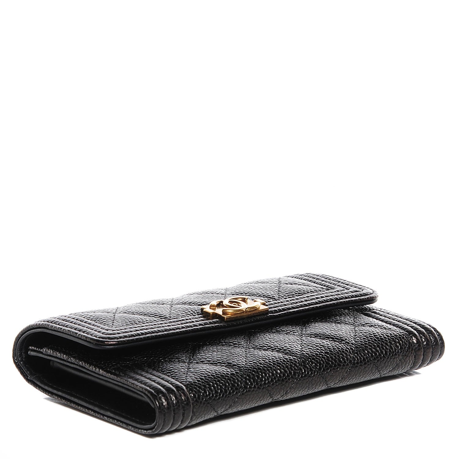 Chanel Caviar Quilted Boy Flap Card Holder Wallet Black 4 of 9