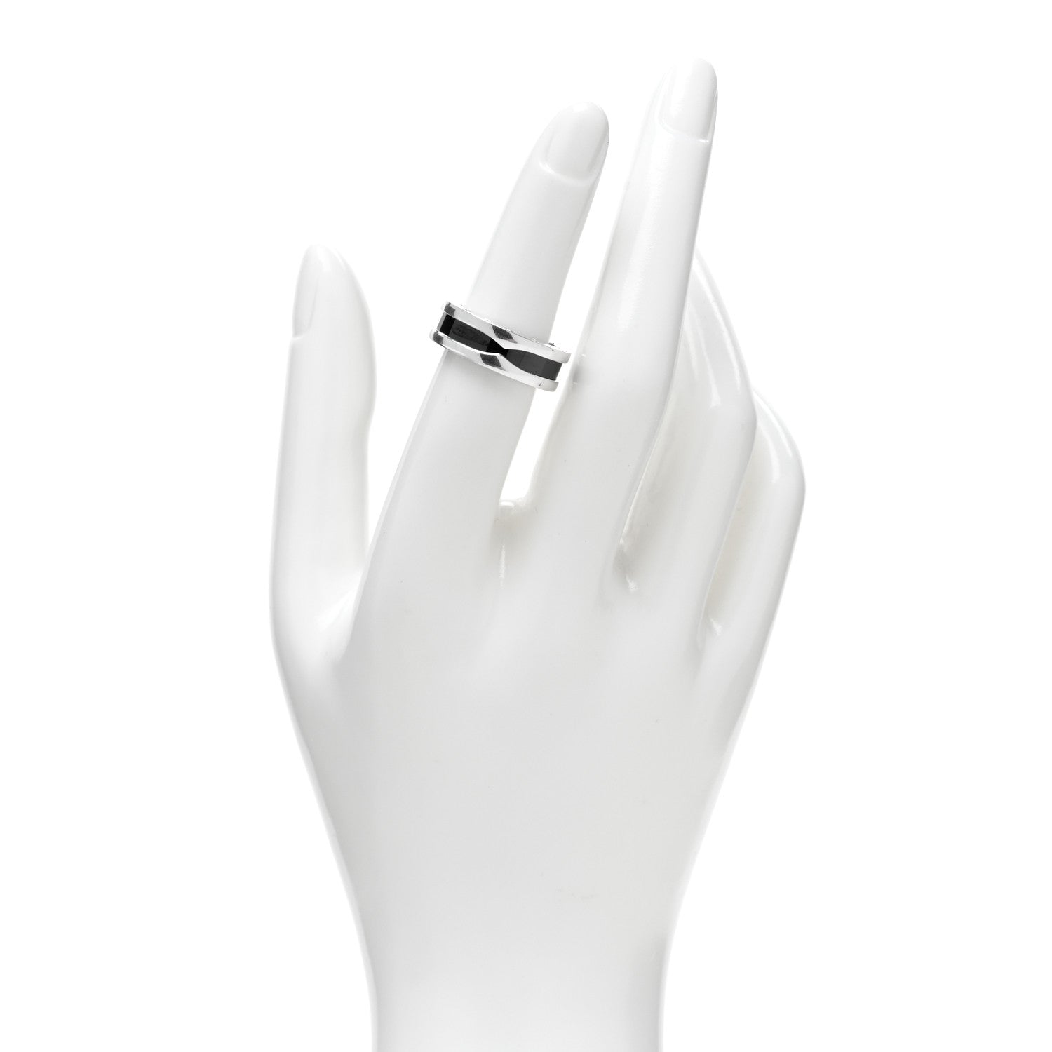 Bulgari Sterling Silver Ceramic Save The Children One-Band Ring 52 6 2 of 5