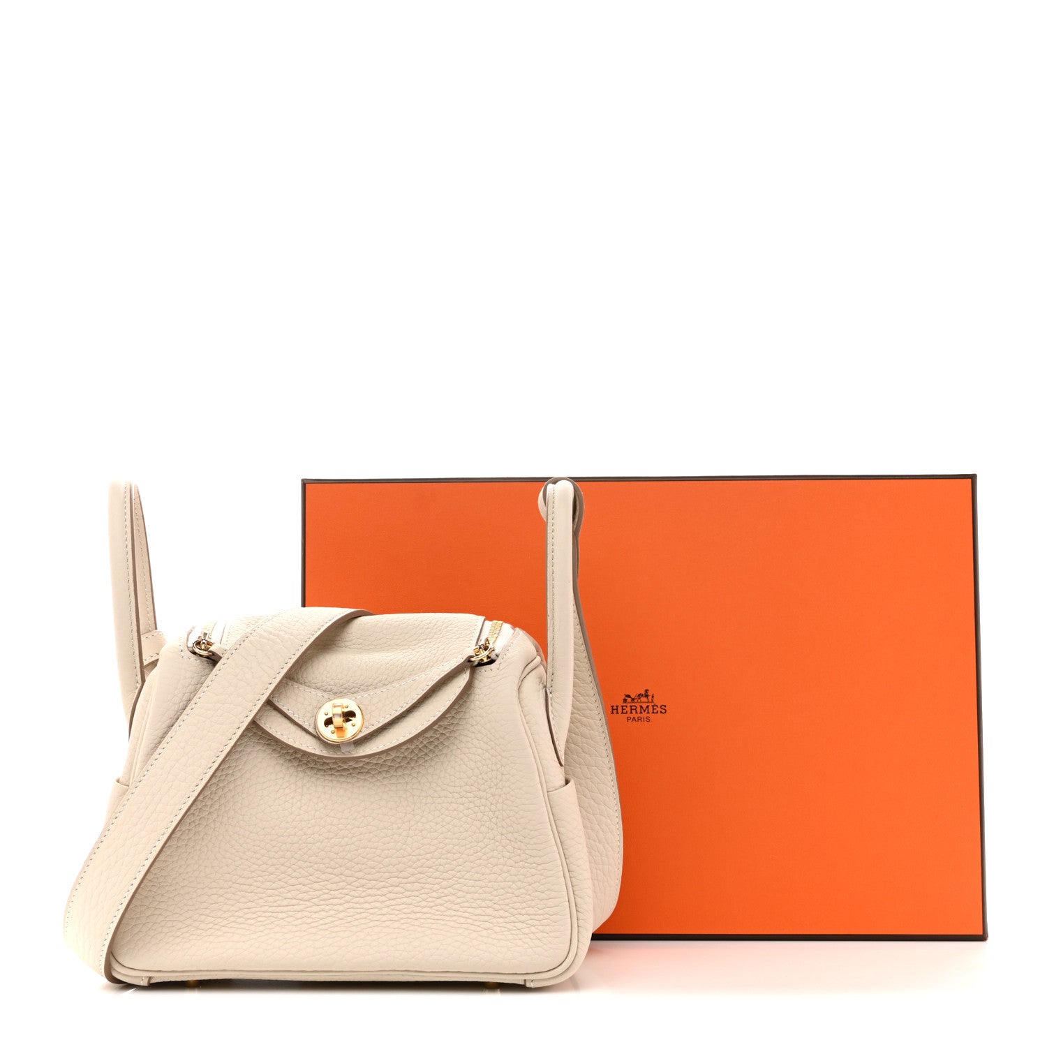 Hermes Taurillon Clemence Mini Lindy 20 Craie 11 of 11