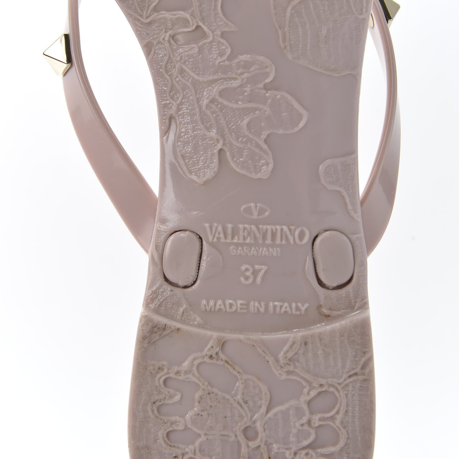 Valentino Garavani PVC Jelly Rockstud Bow Thong Sandals 37 Poudre 8 of 9