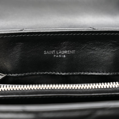 Saint Laurent SAINT LAURENT Calfskin Y Quilted Monogram Small Loulou Chain Satchel Black 7 of 10