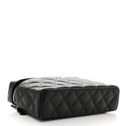 Chanel Caviar Quilted Top Handle Slim Vanity With Chain Black 4 of 11