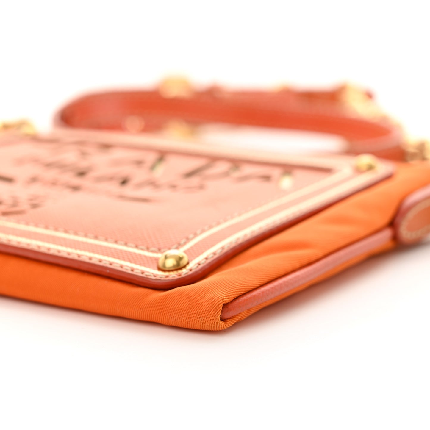 Tessuto Nylon Saffiano Logo Crossbody Bag Orange