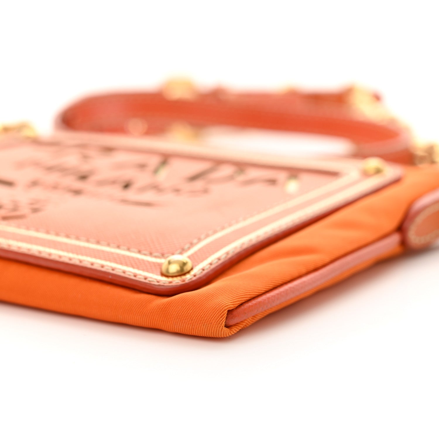 Prada Tessuto Nylon Saffiano Logo Crossbody Bag Orange 9 of 14
