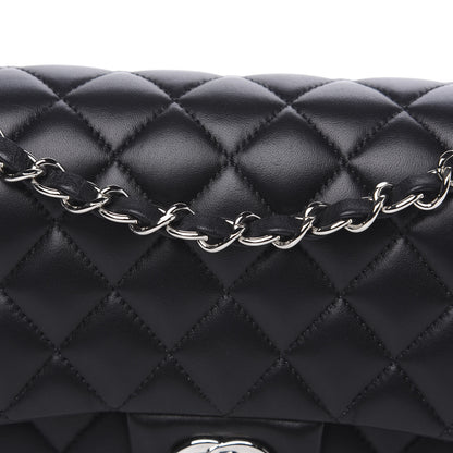 Chanel Lambskin Quilted Medium Double Flap Black 7 of 12