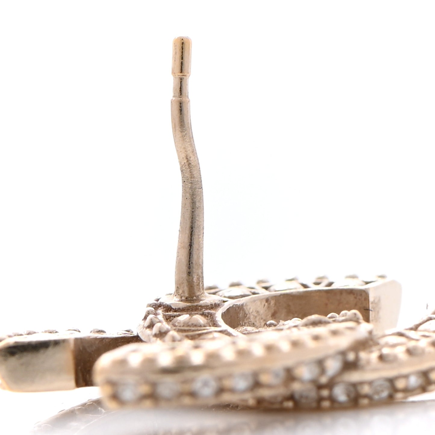 Crystal Timeless CC Earrings Light Gold