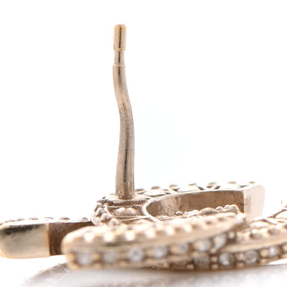 Chanel Crystal Timeless CC Earrings Light Gold 4 of 7