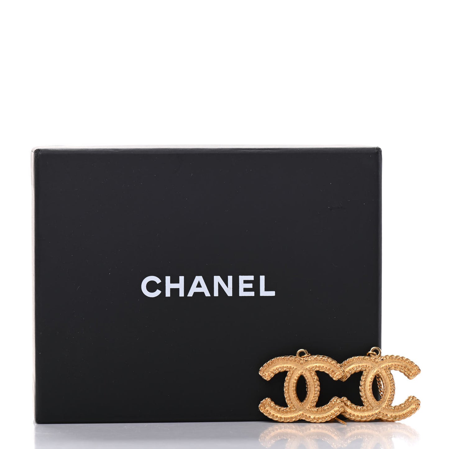 CC Drop Earrings Matte Gold