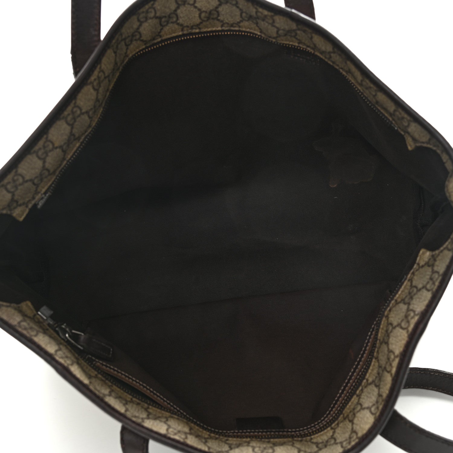 Gucci GG Supreme Monogram Medium Zippered Shopping Tote Dark Brown 5 of 14