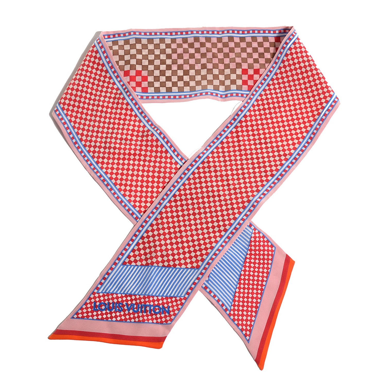 Silk Damier Aquarelle Bandeau Piment