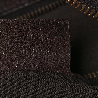 Gucci Monogram Medium Jockey Hobo Dark Brown 7 of 12