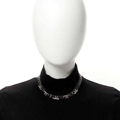 Chanel Ruthenium Crystal Chain CC Choker Necklace 2 of 5