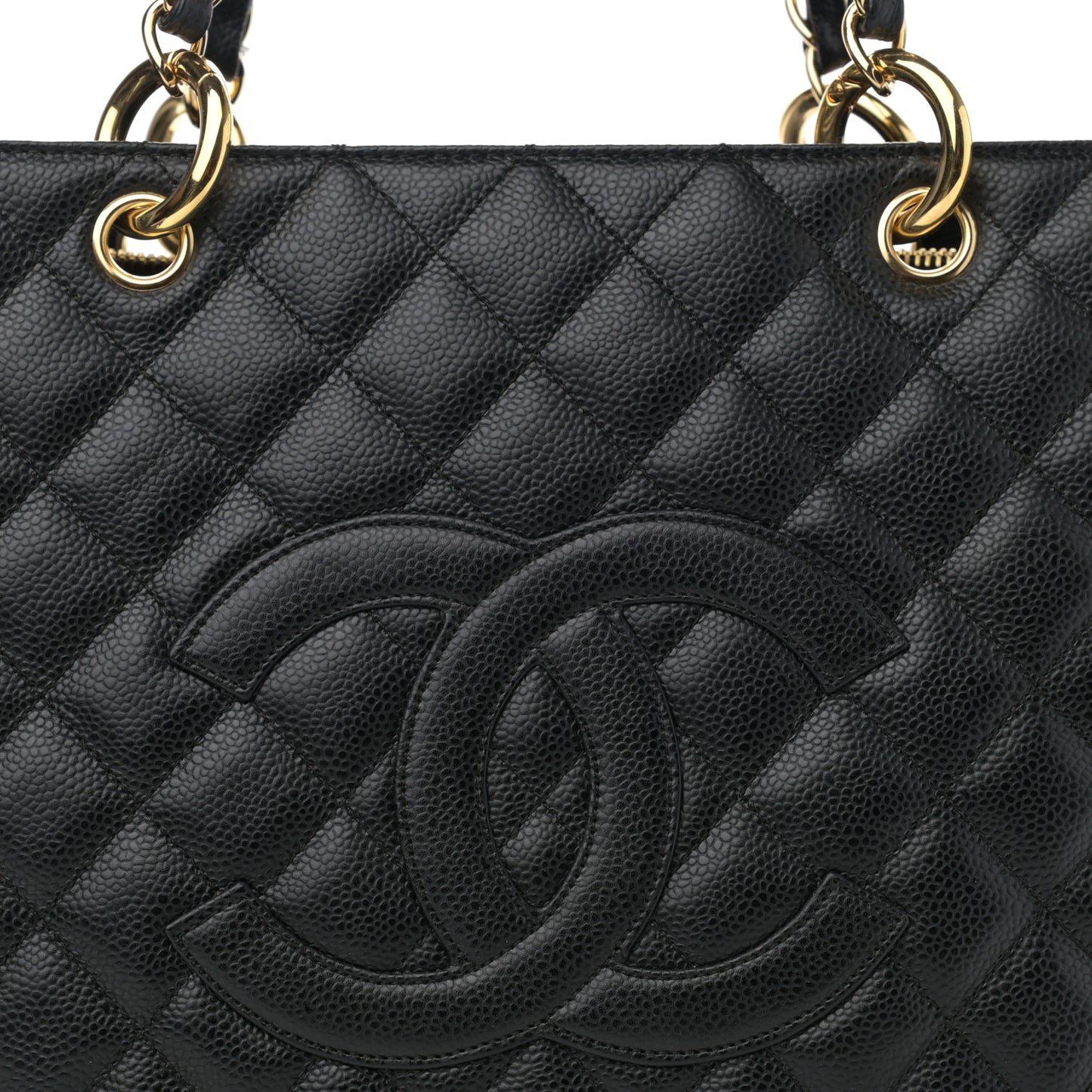 Caviar Quilted Grand Shopping Tote GST Black
