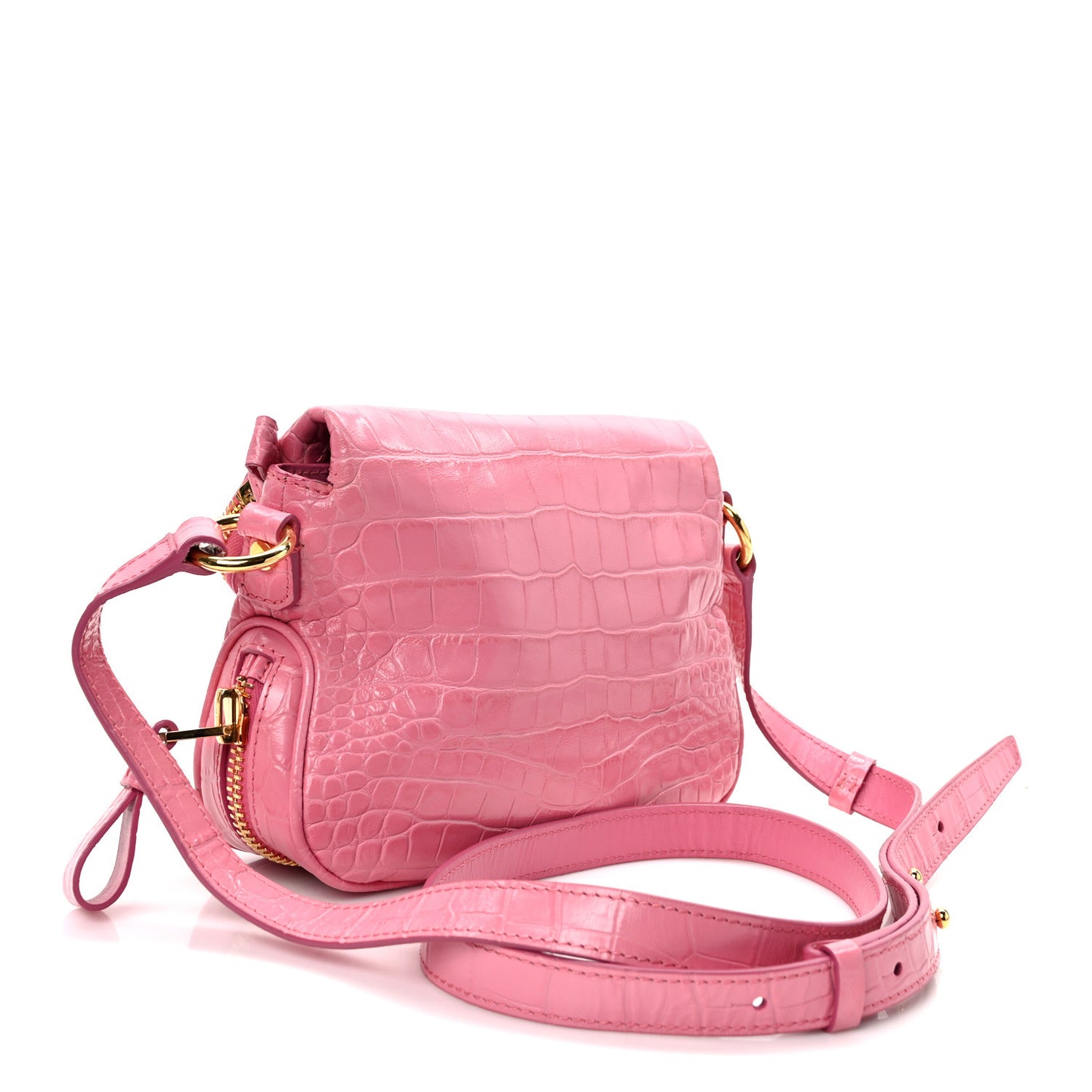 Calfskin Croc-Embossed Mini Jennifer Pink